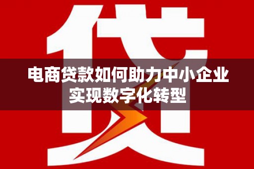 临桂电商贷款如何助力中小企业实现数字化转型