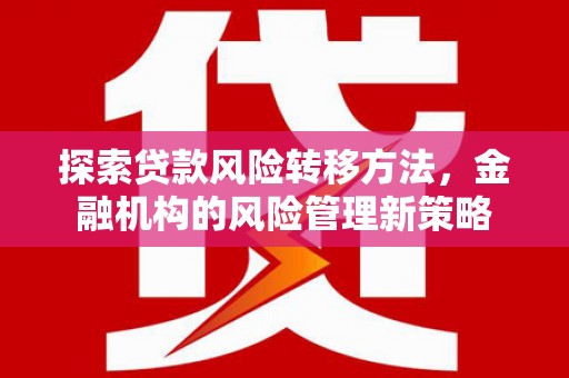 临桂探索贷款风险转移方法，金融机构的风险管理新策略