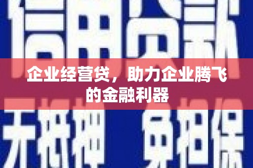 临桂企业经营贷，助力企业腾飞的金融利器